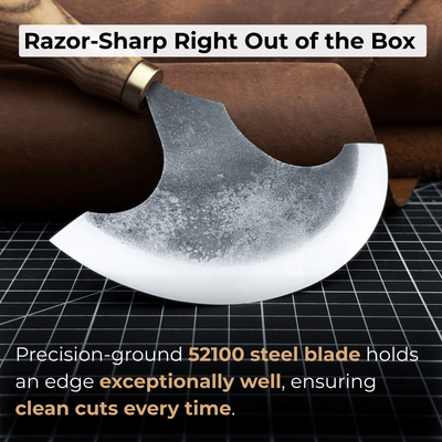 Large Leather Round Knife, 12.5 cm (4.9 inches) - 3