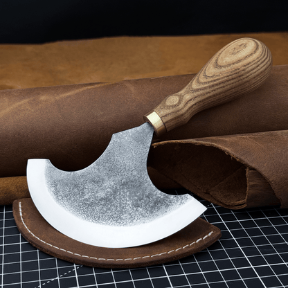 Large Leather Round Knife, 12.5 cm (4.9 inches) - 1
