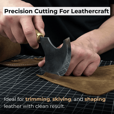 Large Leather Round Knife, 12.5 cm (4.9 inches) - 2