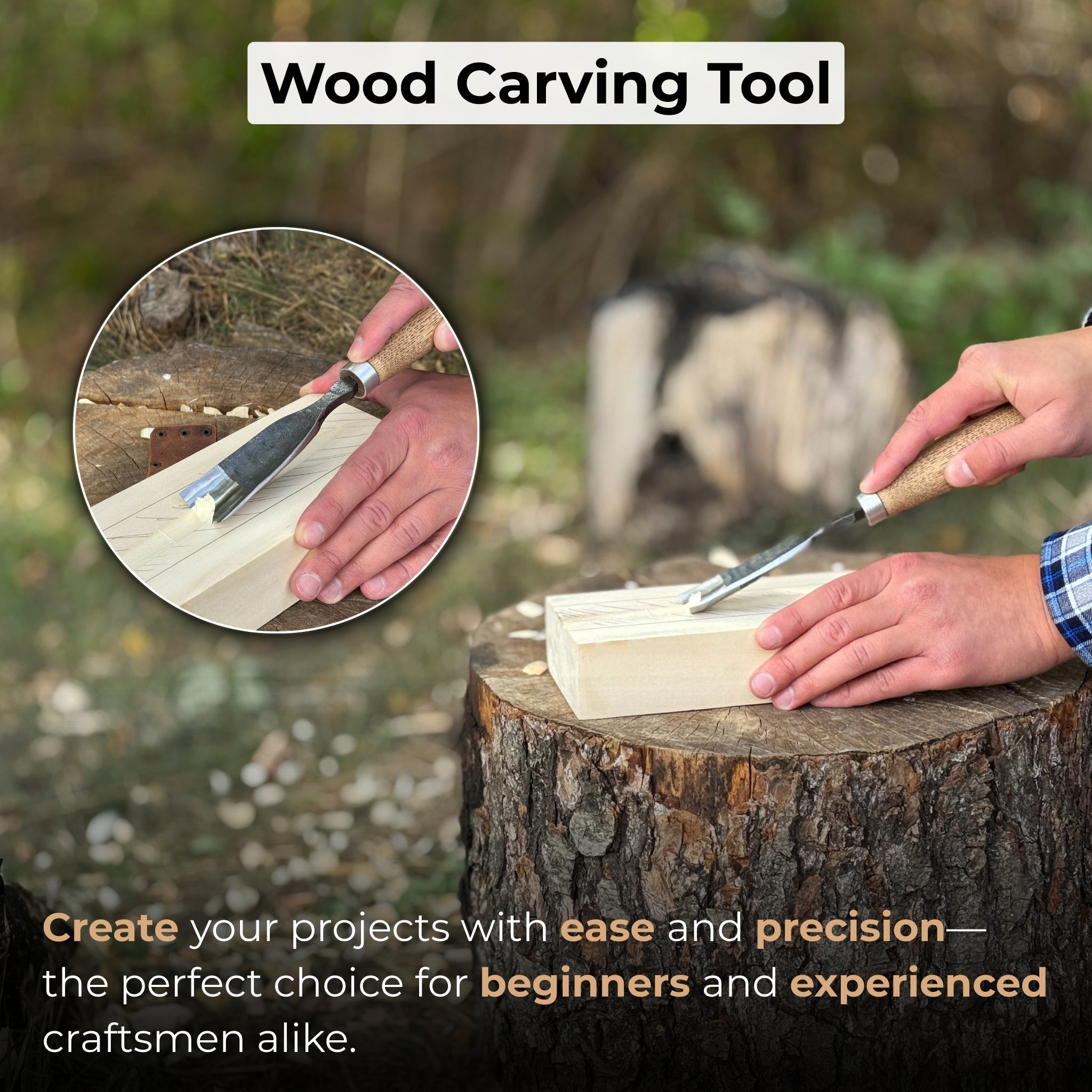 Large Straight Gouge (Rounded Chisel), 10 - 45 mm (0.4 - 1.8 inches) - 8
