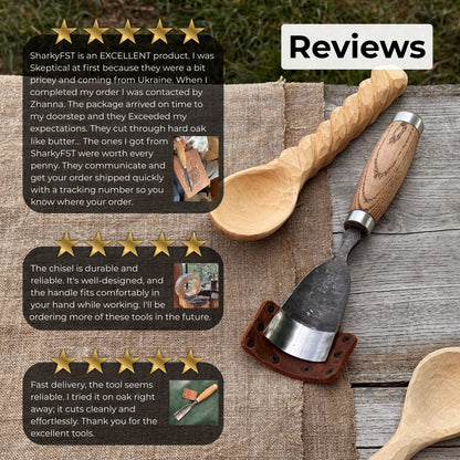 Large Straight Gouge (Rounded Chisel), 10 - 45 mm (0.4 - 1.8 inches) - 10