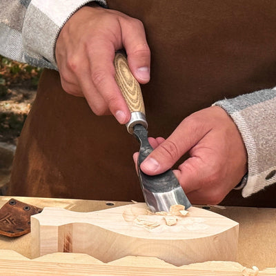 Large Straight Gouge (Rounded Chisel), 10 - 45 mm (0.4 - 1.8 inches) - 6