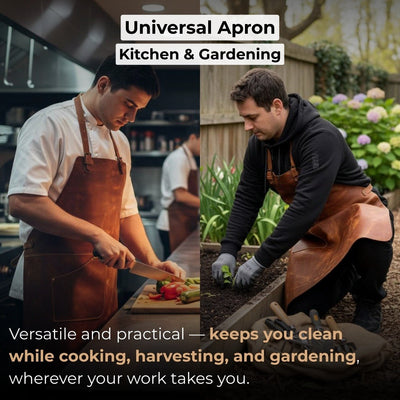 Leather Apron with Adjustable Straps and Pockets - 4