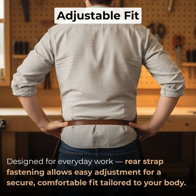 Leather Apron with Adjustable Straps and Pockets - 6