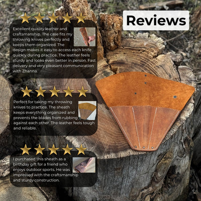 Leather Case for 3 Throwing Knives - 6