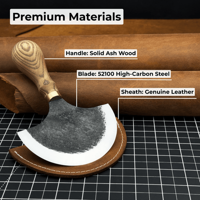 Leather Round (Half Moon) Knife, 10.5 cm (4.1 inches) - 7