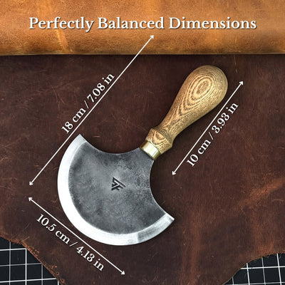 Leather Round (Half Moon) Knife, 10.5 cm (4.1 inches) - 3