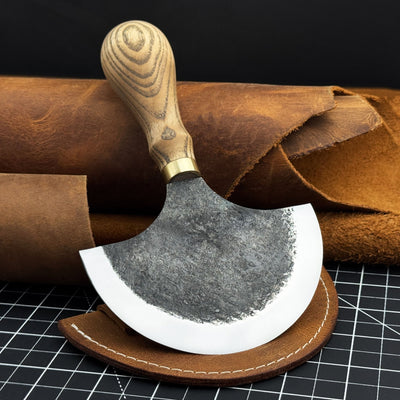 Leather Round (Half Moon) Knife, 10.5 cm (4.1 inches) - 1