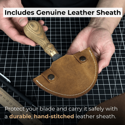 Leather Round (Half Moon) Knife, 10.5 cm (4.1 inches) - 5