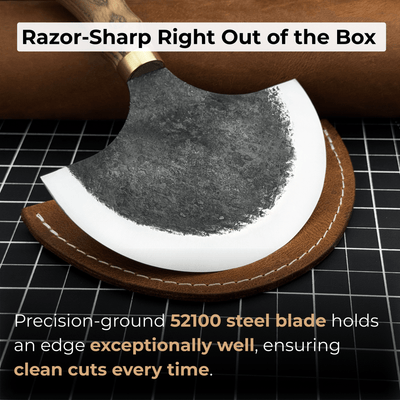 Leather Round (Half Moon) Knife, 10.5 cm (4.1 inches) - 3