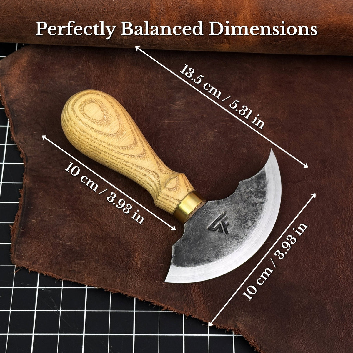 Leather Round Knife, 10 cm (3.9 inches) - 3
