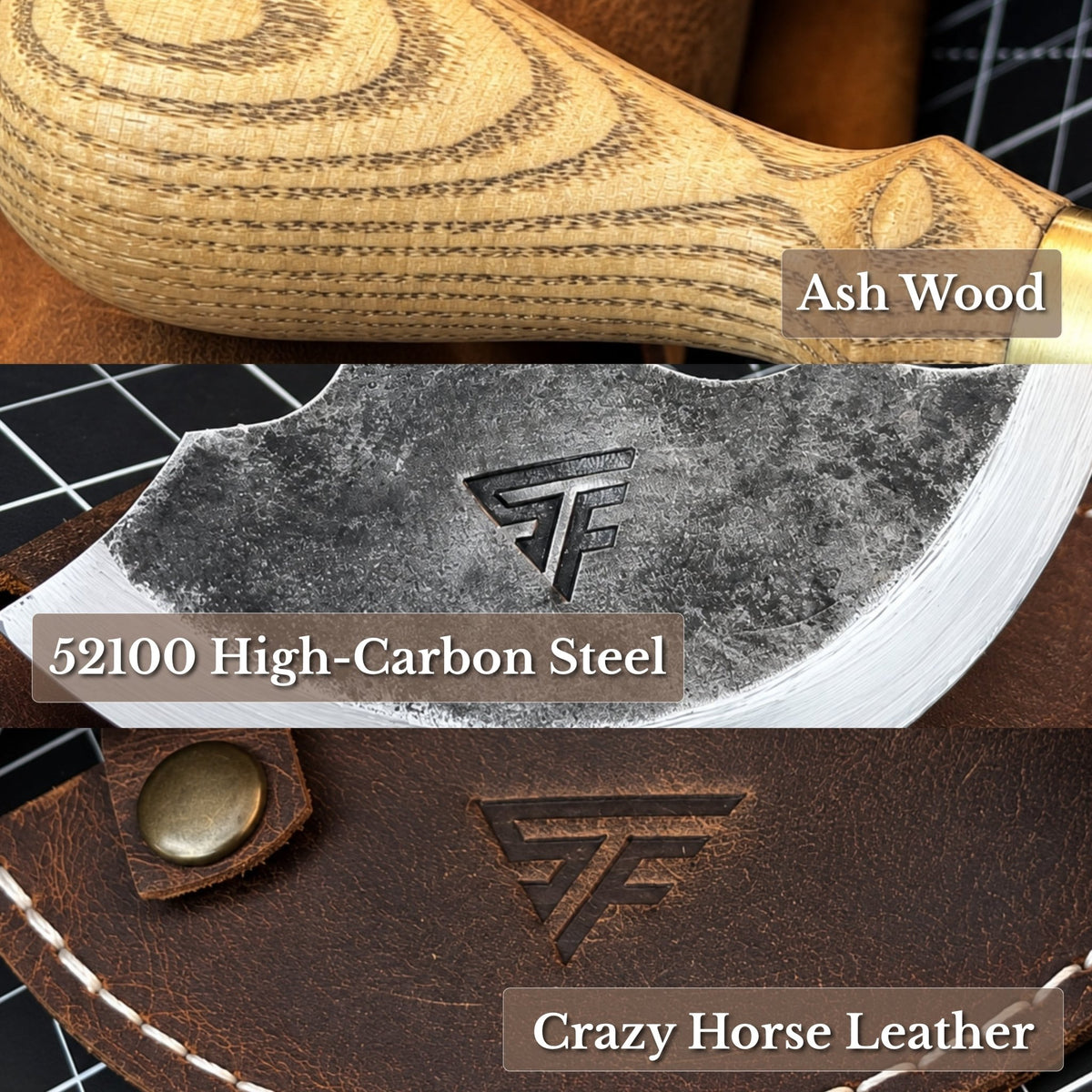 Leather Round Knife, 10 cm (3.9 inches) - 6