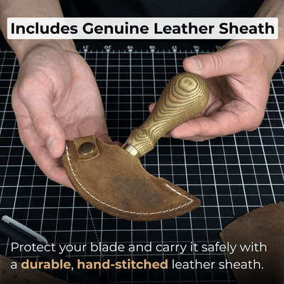 Leather Round Knife, 10 cm (3.9 inches) - 5