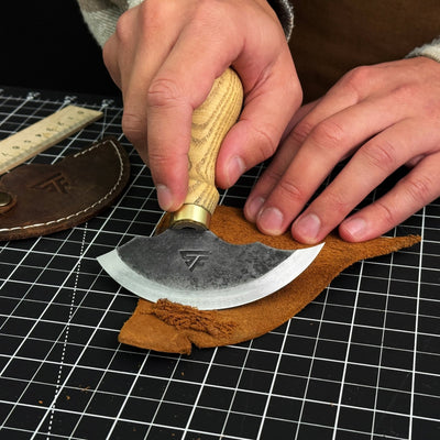 Leather Round Knife, 10 cm (3.9 inches) - 5