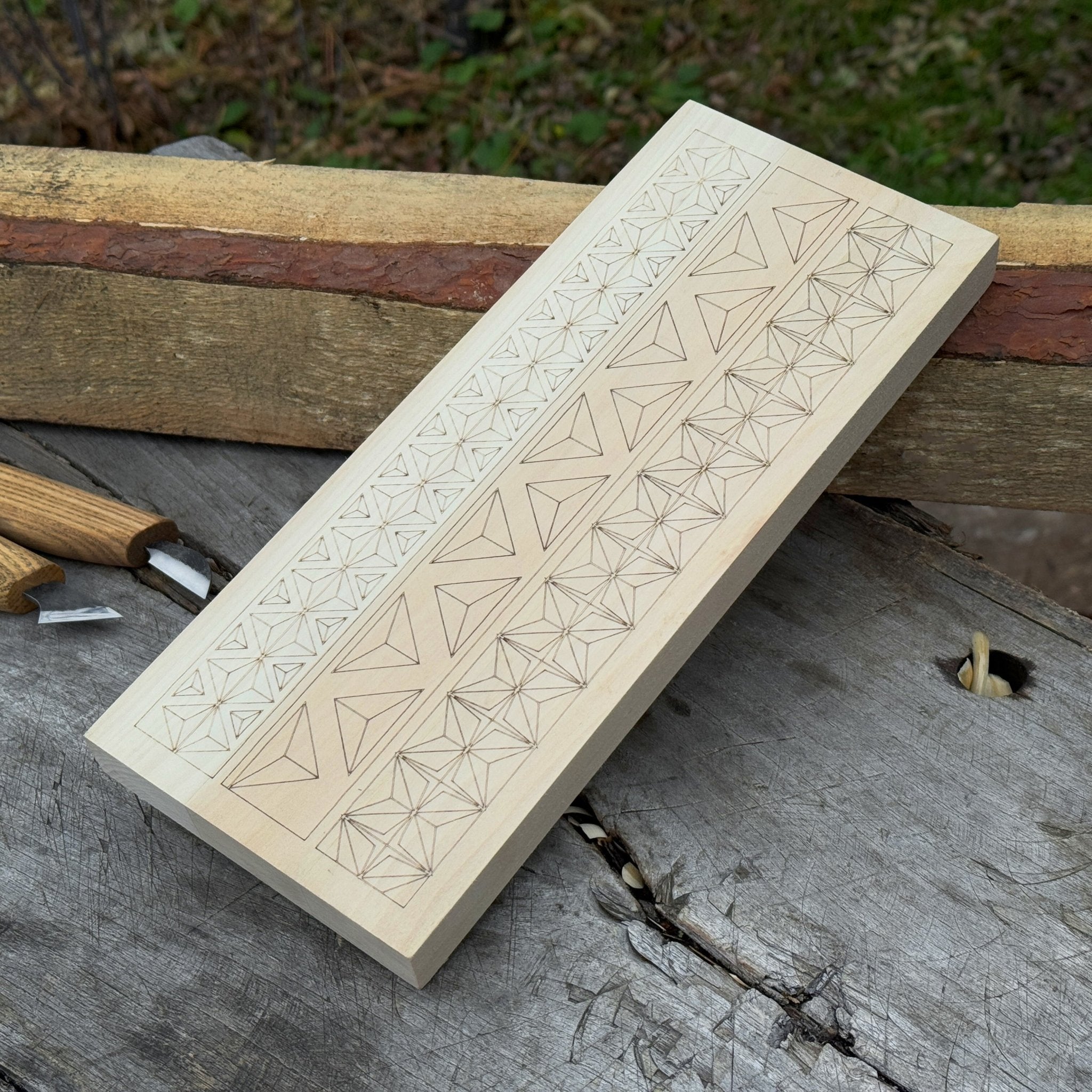 Linden Wood Carving Board with Pre - Drawn Pattern - 5