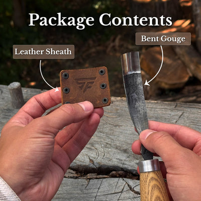Long Bent (Curved) Gouge, 10 - 45 mm (0.4 - 1.8 inches) - 9