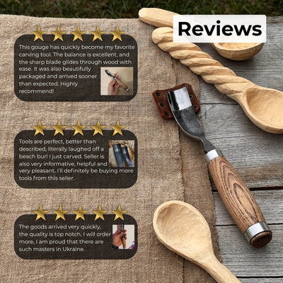 Long Bent (Curved) Gouge, 10 - 45 mm (0.4 - 1.8 inches) - 10