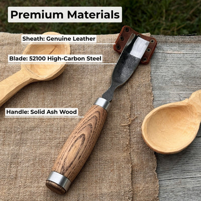 Long Bent (Curved) Gouge, 10 - 45 mm (0.4 - 1.8 inches) - 7