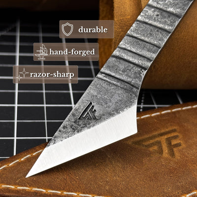 Marking Knife Kiridashi with leather sheath, 4 cm (1.57 inches) - 2