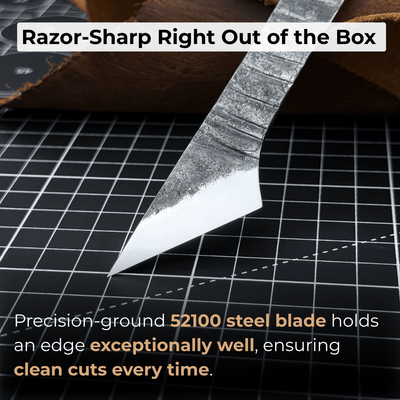 Marking Knife Kiridashi with leather sheath, 4 cm (1.57 inches) - 3