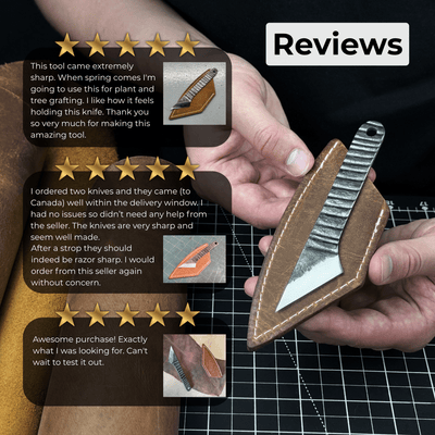 Marking Knife Kiridashi with leather sheath, 4 cm (1.57 inches) - 9