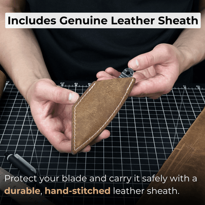 Marking Knife Kiridashi with leather sheath, 4 cm (1.57 inches) - 5