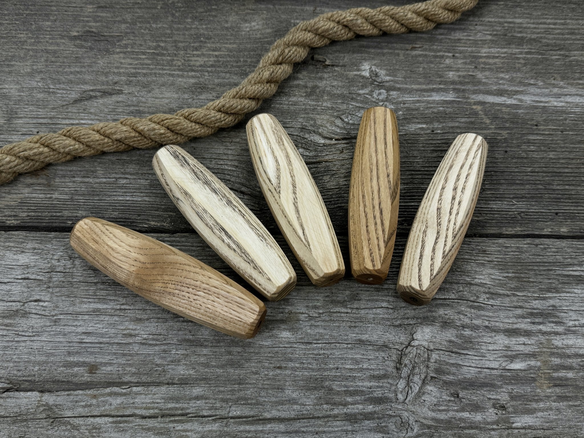 Octagonal Wooden Handles (Set of 5), 12 cm (4.72 in) - 6