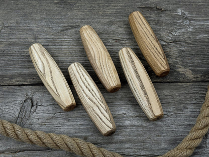 Octagonal Wooden Handles (Set of 5), 12 cm (4.72 in) - 4