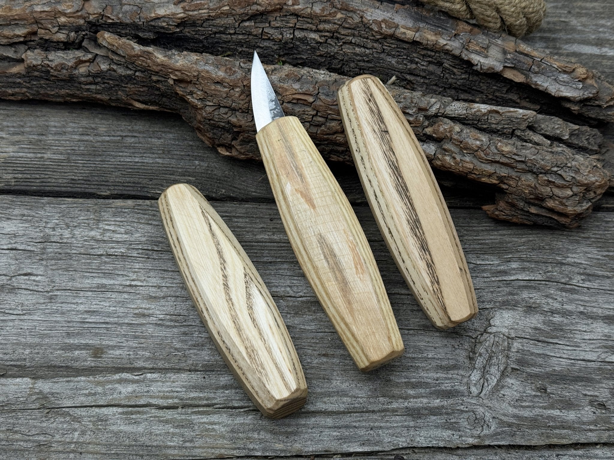 Octagonal Wooden Handles (Set of 5), 12 cm (4.72 in) - 9