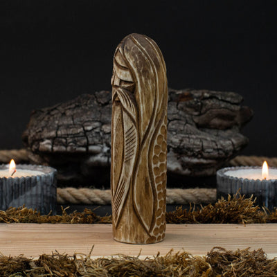 Odin Figurine – 13 cm (5.1 inches) Hand - Carved Wooden Norse God Statue - 4