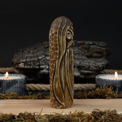Odin Figurine – 13 cm (5.1 inches) Hand - Carved Wooden Norse God Statue - 3