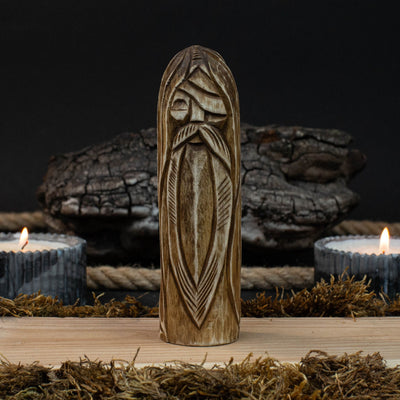 Odin Figurine – 13 cm (5.1 inches) Hand - Carved Wooden Norse God Statue - 1
