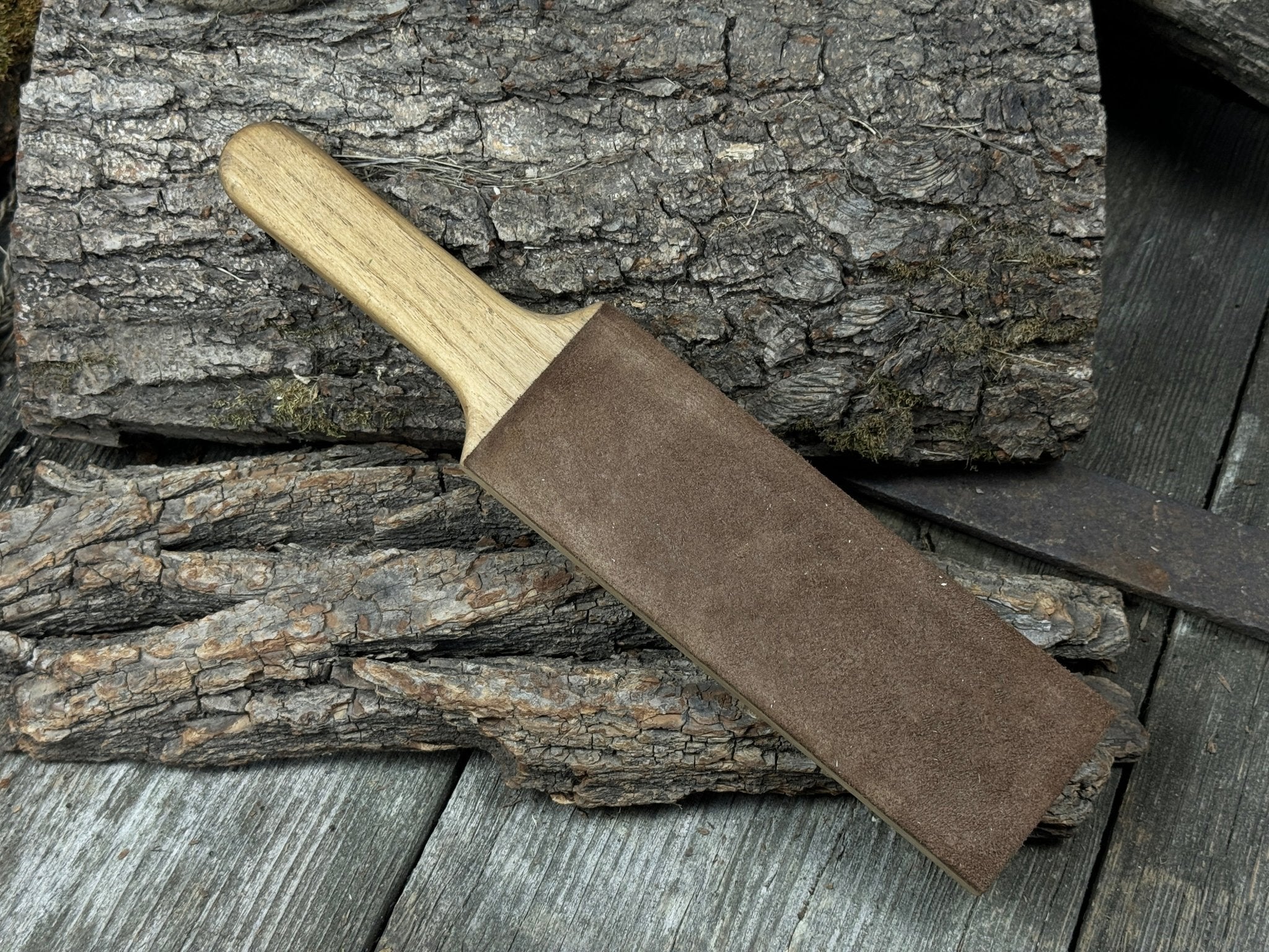 One - Sided Leather Strop For Knife Sharpening & Polishing Compound - 3