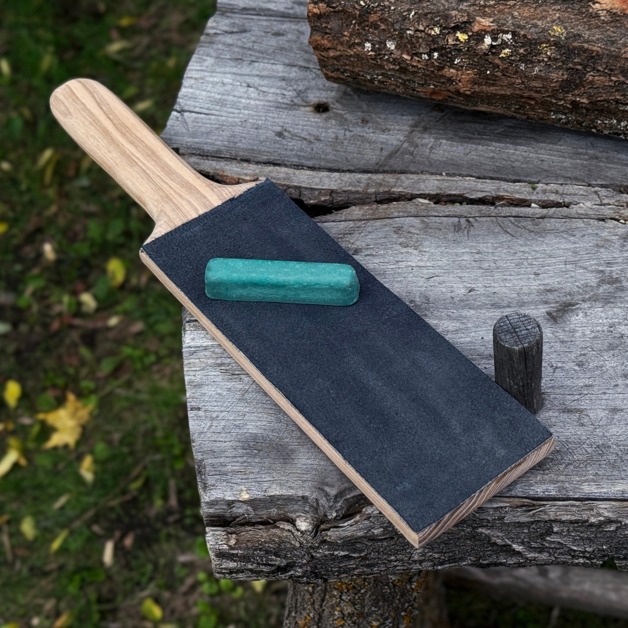 One - Sided Leather Strop For Knife Sharpening & Polishing Compound - 1