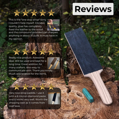 One - Sided Leather Strop For Knife Sharpening & Polishing Compound - 7