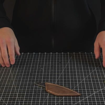 Hand-Forged Kiridashi Knife, 14 cm (5.51 inches) with Leather Sheath