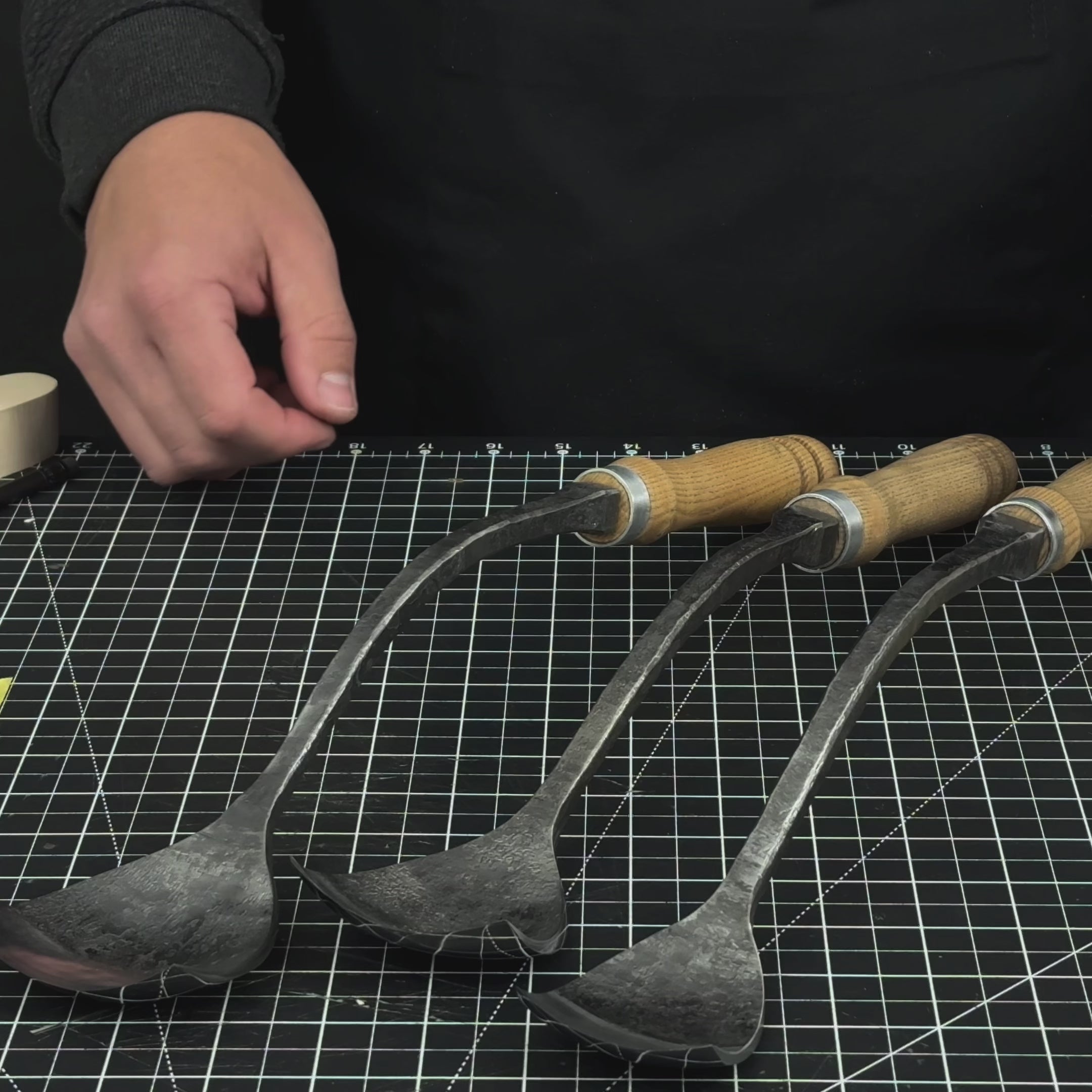 3-teiliger Löffel (kurz) Gebogener Hohleisensatz