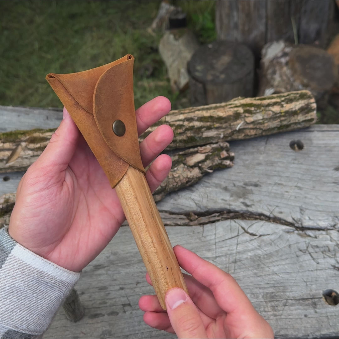 Spoon Carving Hook Knife with Leather Sheath, ⌀5 cm (1.97 inches)