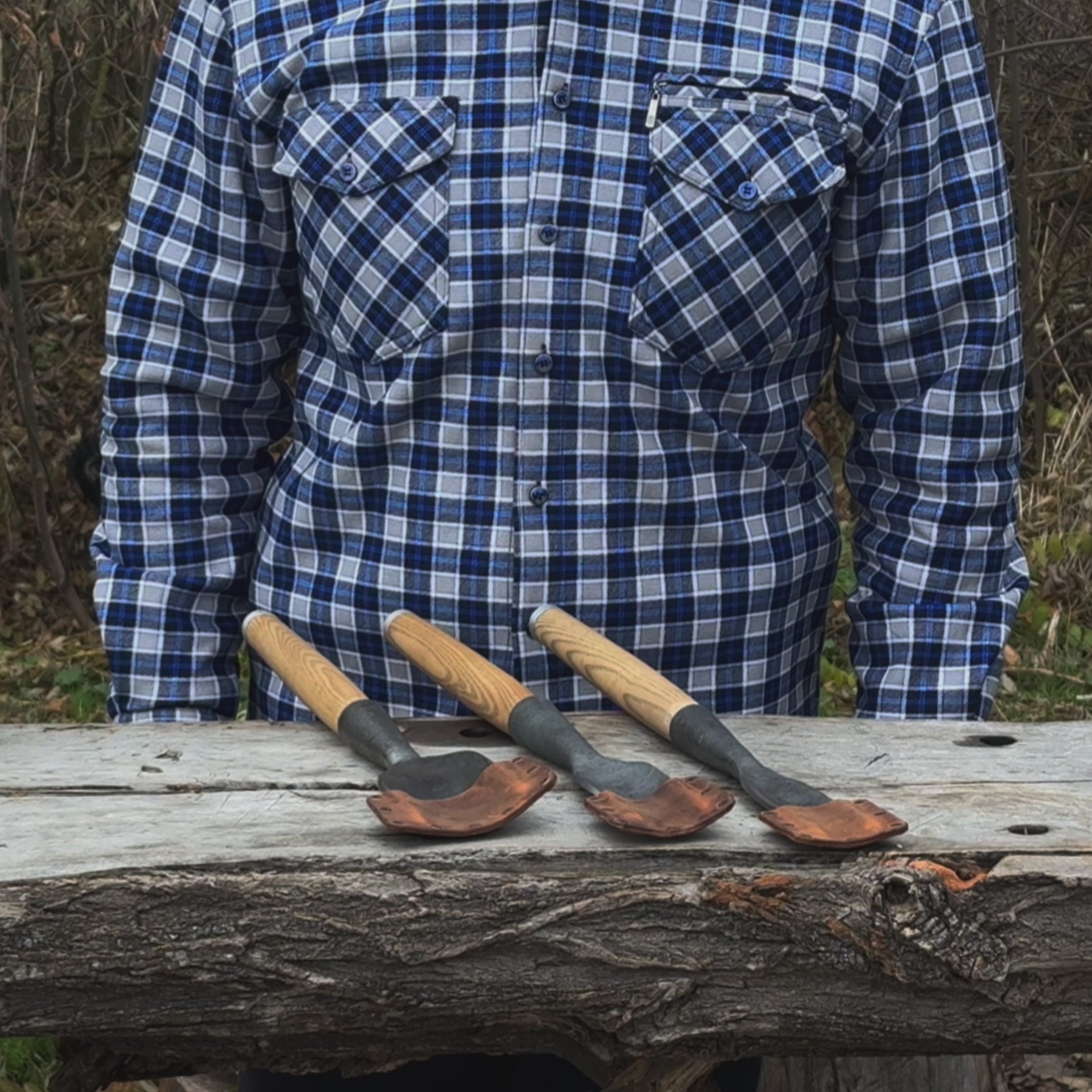 Ensemble de 3 ciseaux à bois arrondis pour charpente