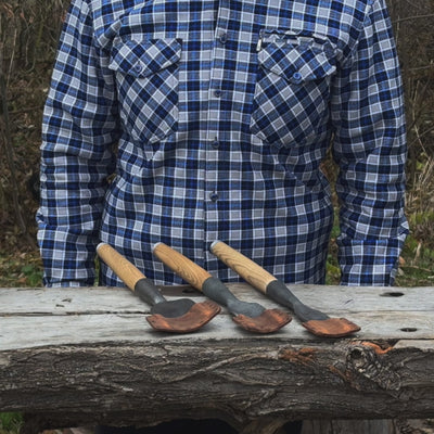 Ensemble de 3 ciseaux à bois arrondis pour charpente