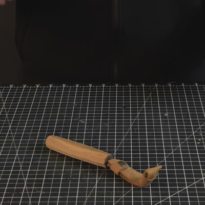 Löffelschnitzmesser mit Hakenform, achteckigem Griff, 7,5 cm (3 Zoll), mit Lederscheide