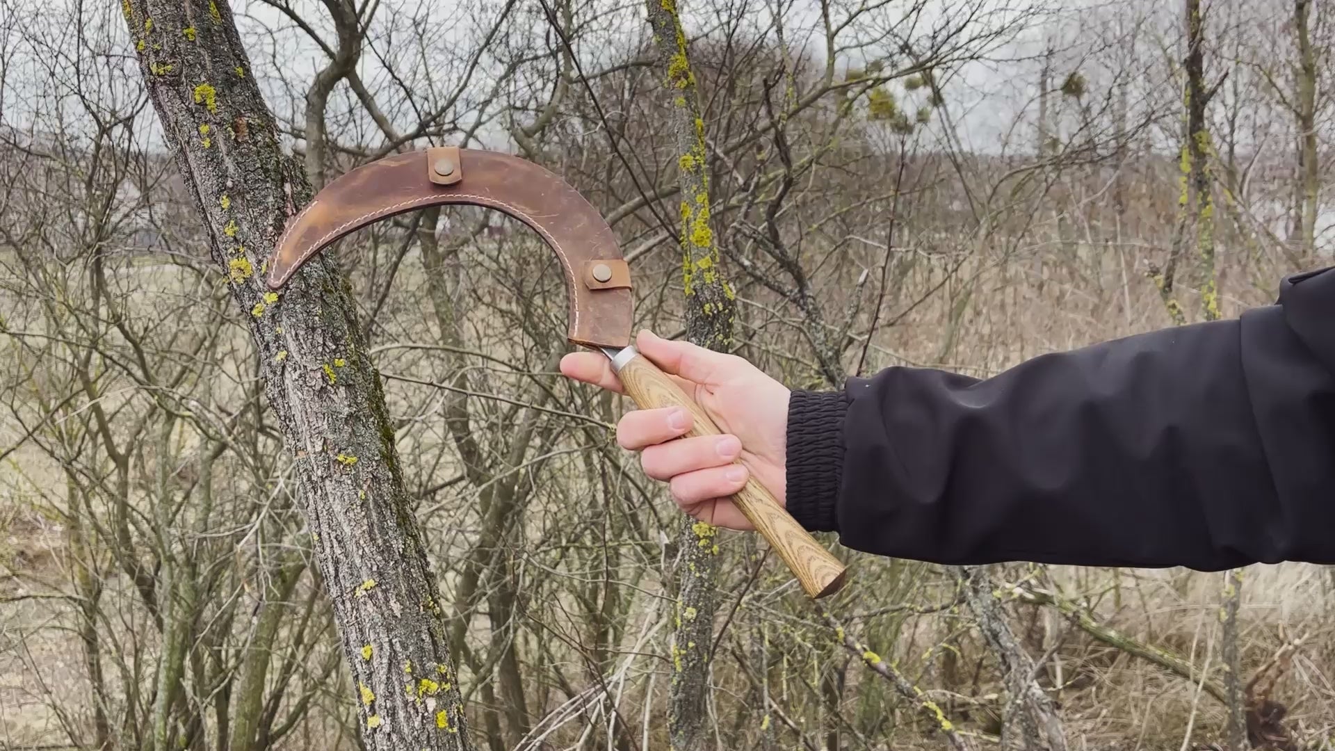 Handgeschmiedete große Sichel, ⌀19 cm (7,5 Zoll)