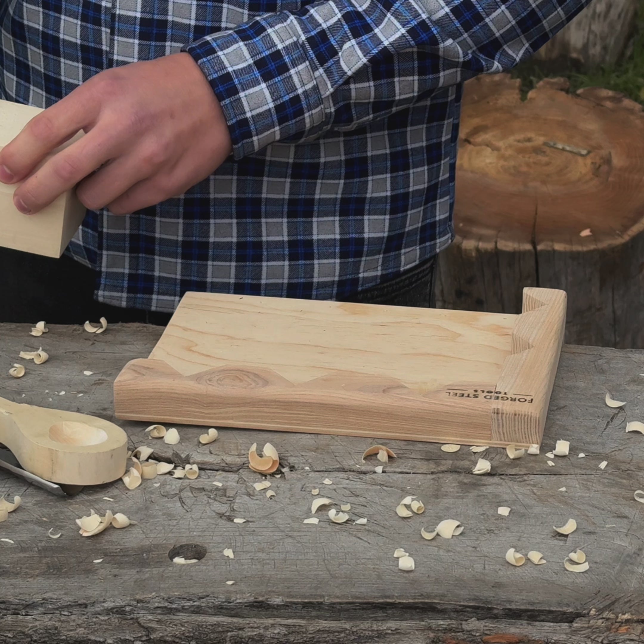 Wooden Bench Hook for Carving. Handcrafted Work Support for Wood Carving