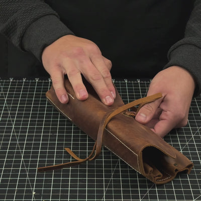 Ensemble de 4 outils à sculpter les cuillères avec étui en cuir