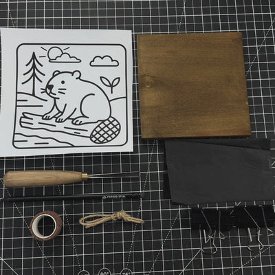 DIY Beaver Carving Kit – Wood Art Set with V-Chisel & Video Guide