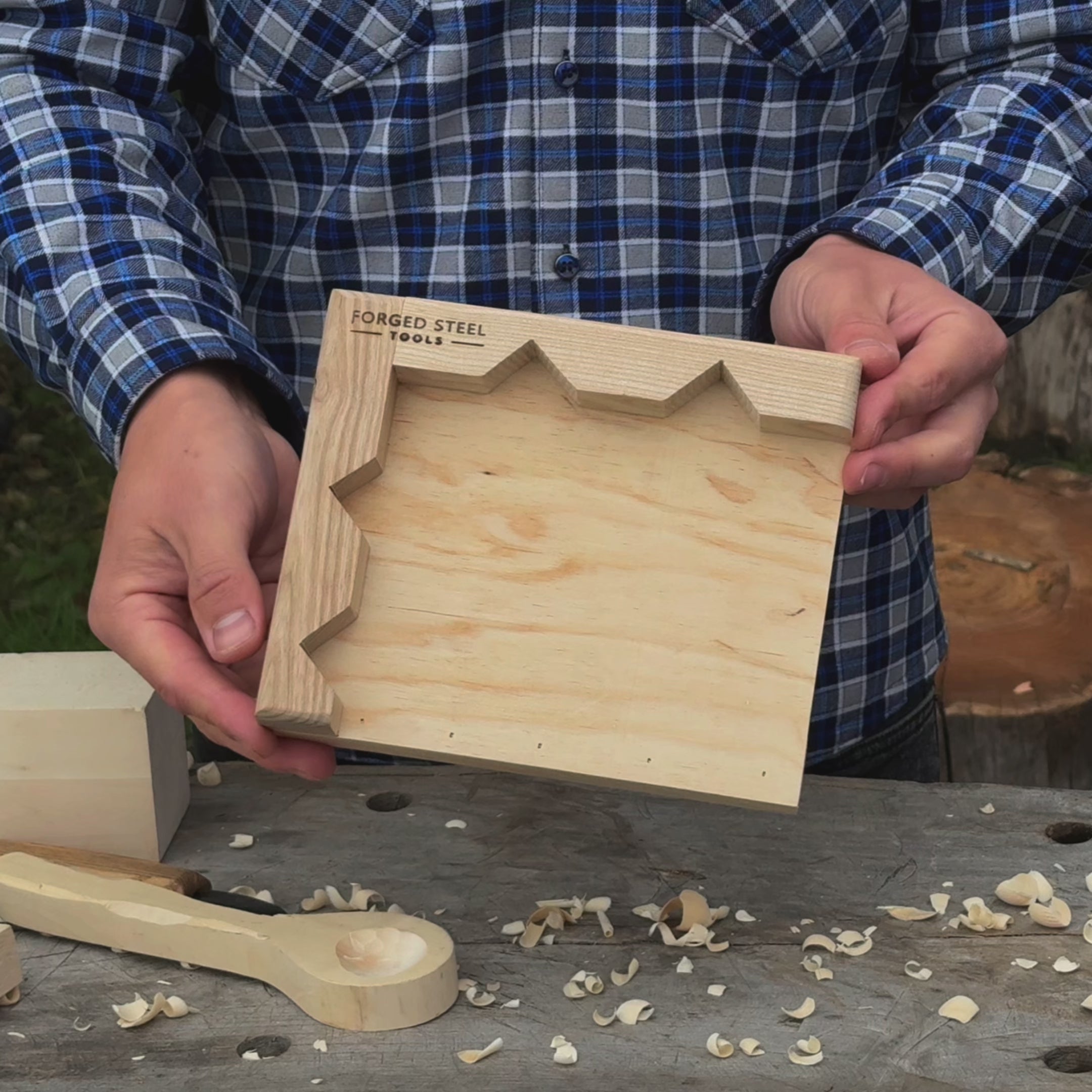 Bench Hook for Wood Carving and Chiseling – Handcrafted Wooden Work Support