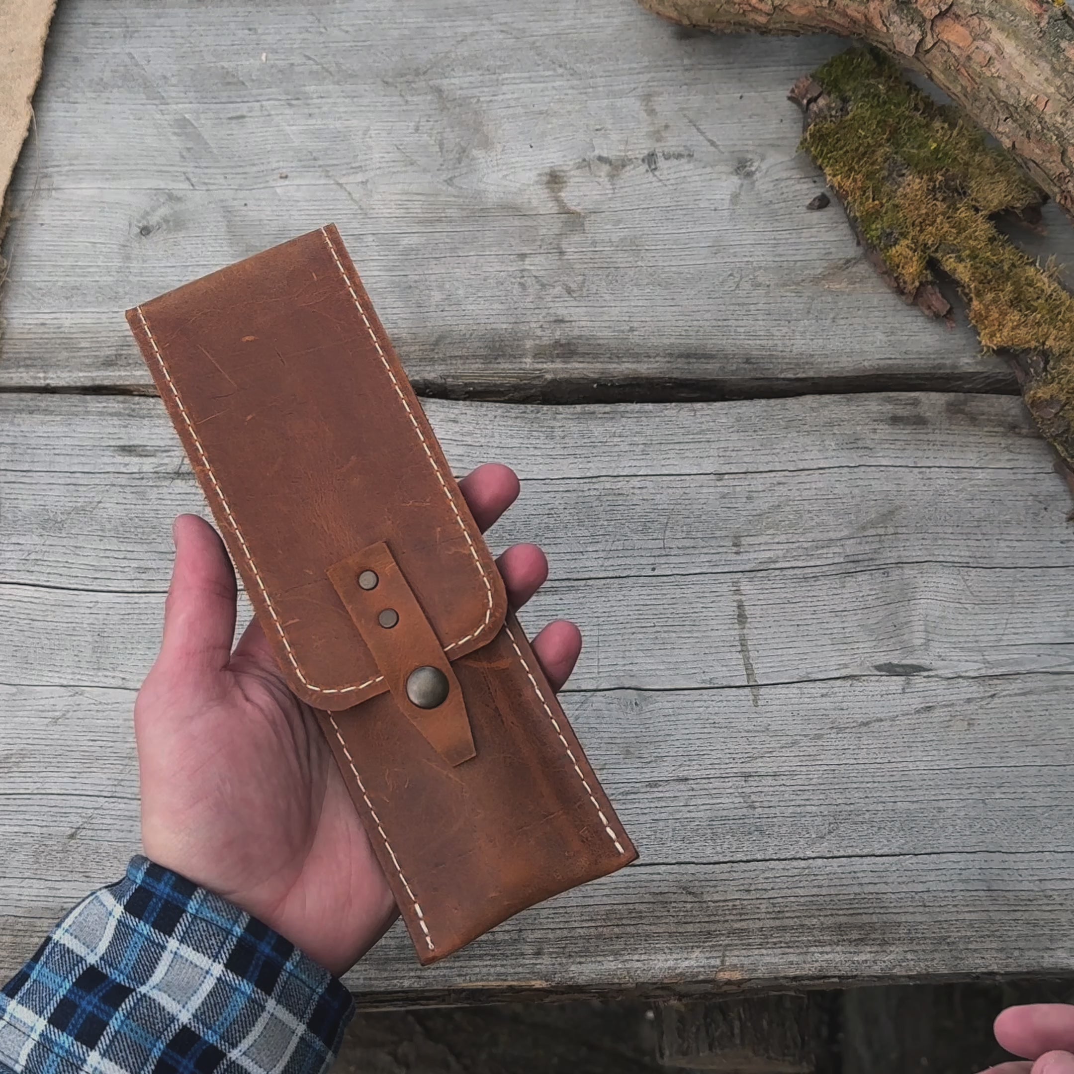 Étui à outils en cuir à 1 poche