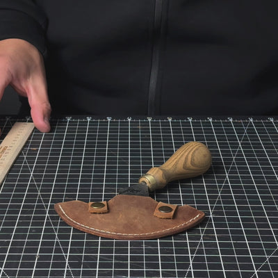 Großes rundes Ledermesser, 12,5 cm (4,9 Zoll)