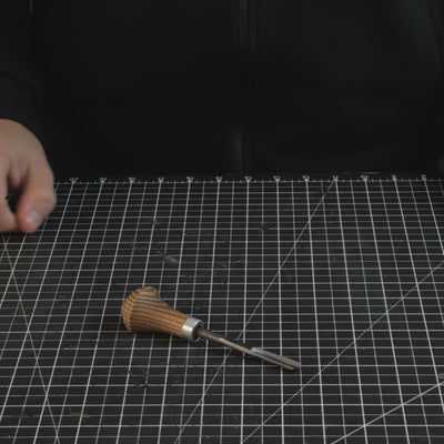 Gouge à sculpter droite avec manche en paume, 5 - 12 mm (0,20 - 0,47 pouces)