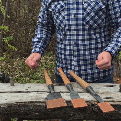 Ensemble de 3 ciseaux à bois lisses pour charpentier